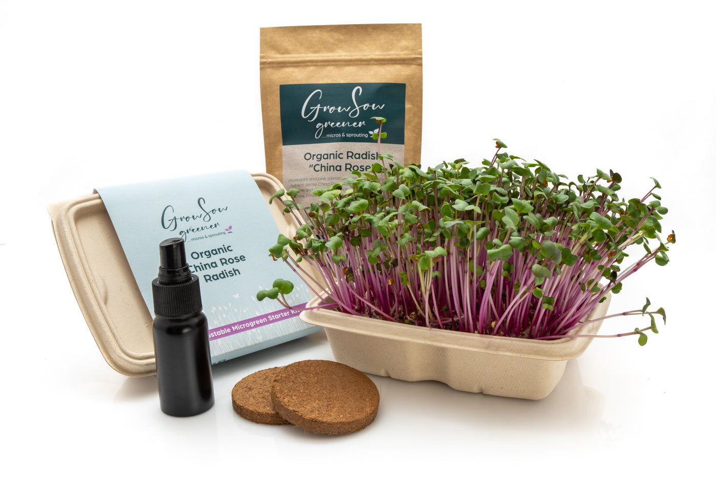 Microgreens Growing Kit | China Rose | Grow Sow Greener